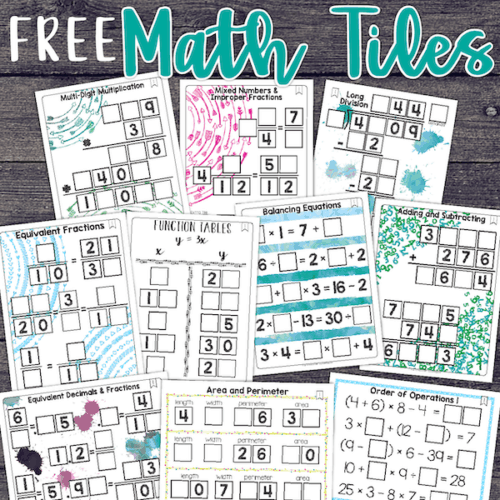 Free Math Tiles • Teacher Thrive
