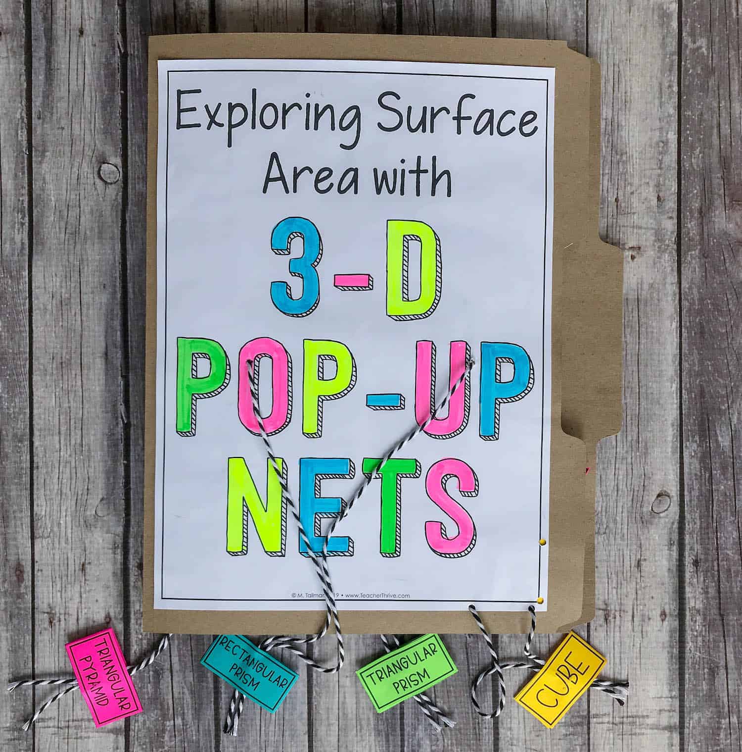 3D pop up nets for surface area