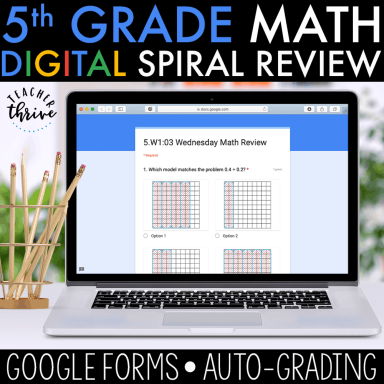 5th Grade Daily Math Spiral Review Digital • Teacher Thrive 5506