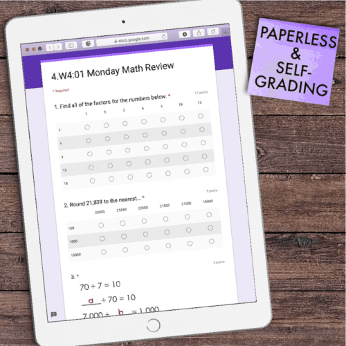 4th Grade Daily Math Spiral Review [digital] • Teacher Thrive