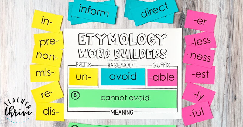 Science Etymology Worksheet