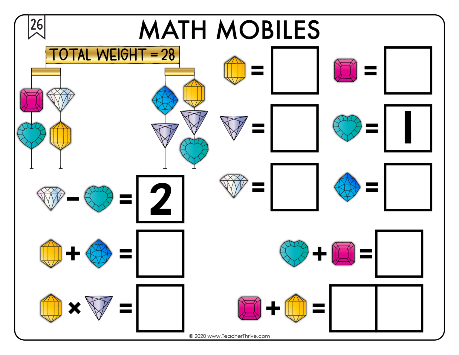 Math Tiles Math Mobiles • Teacher Thrive