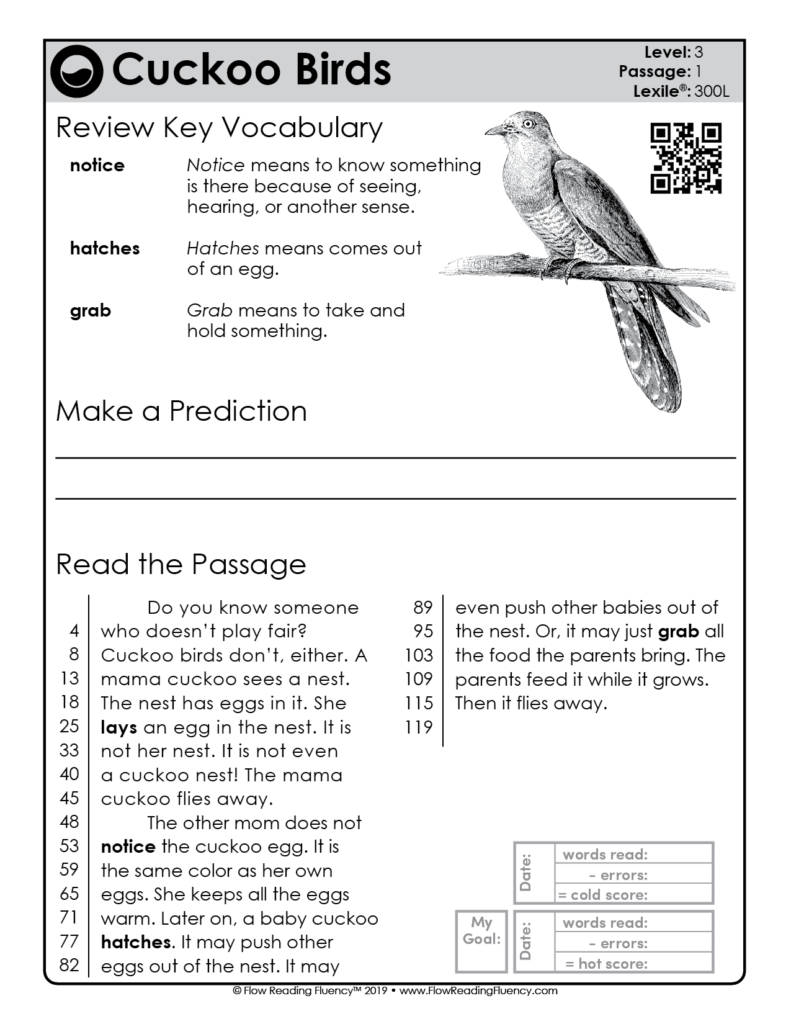 Level 3: Flow Reading Fluency (PRINTABLE) • Teacher Thrive