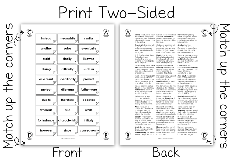 text structure signal words