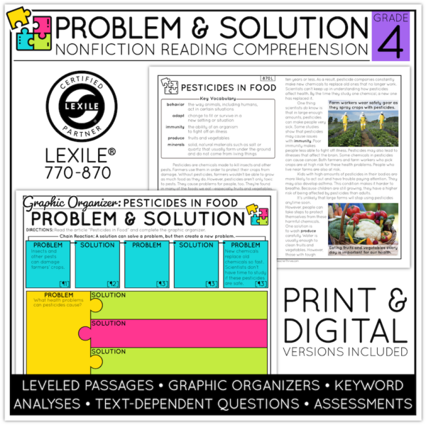 4th Grade Problem and Solution Nonfiction Text Structure Reading ...