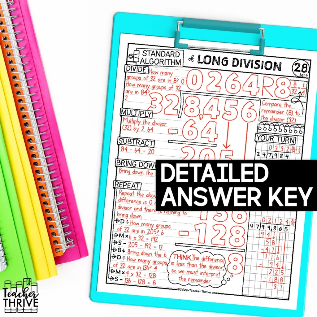 6th Grade Math Long Division [Standard Algorithm] Sketch Notes Doodle Page — Image 4