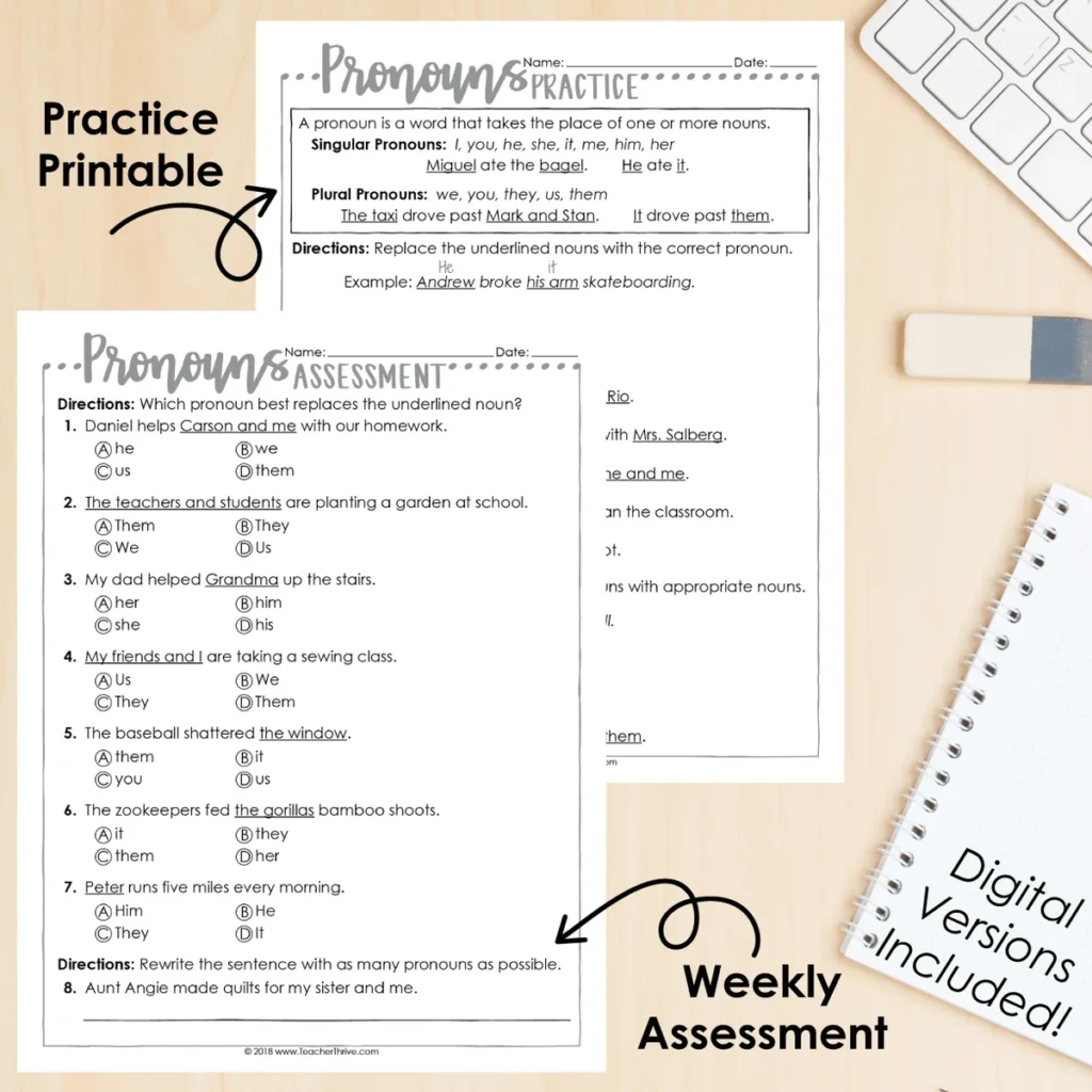 3rd Grade Grammar Unit: Pronouns — Image 2