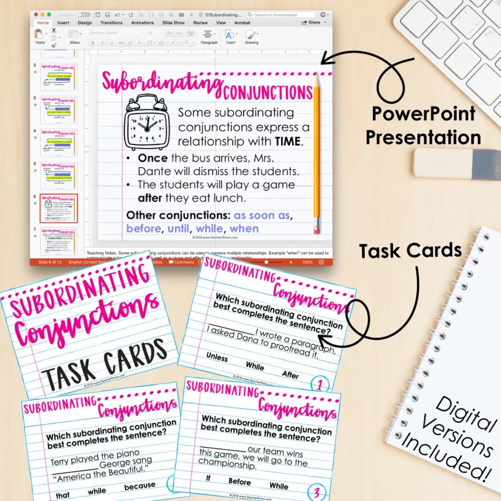 3rd Grade Grammar Unit: Subordinating Conjunctions — Image 3