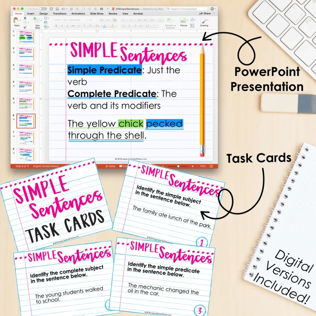 3rd Grade Grammar Unit: Simple Sentences — Image 3