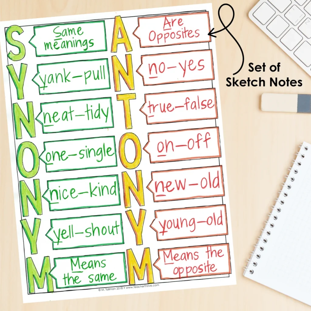 4th Grade Grammar Unit: Synonyms and Antonyms — Image 4