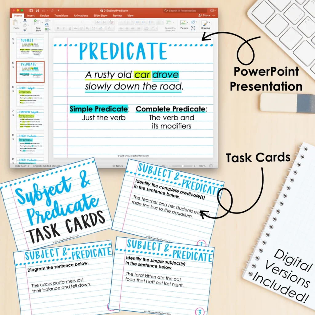 5th Grade Grammar Unit: Subject and Predicate — Image 3