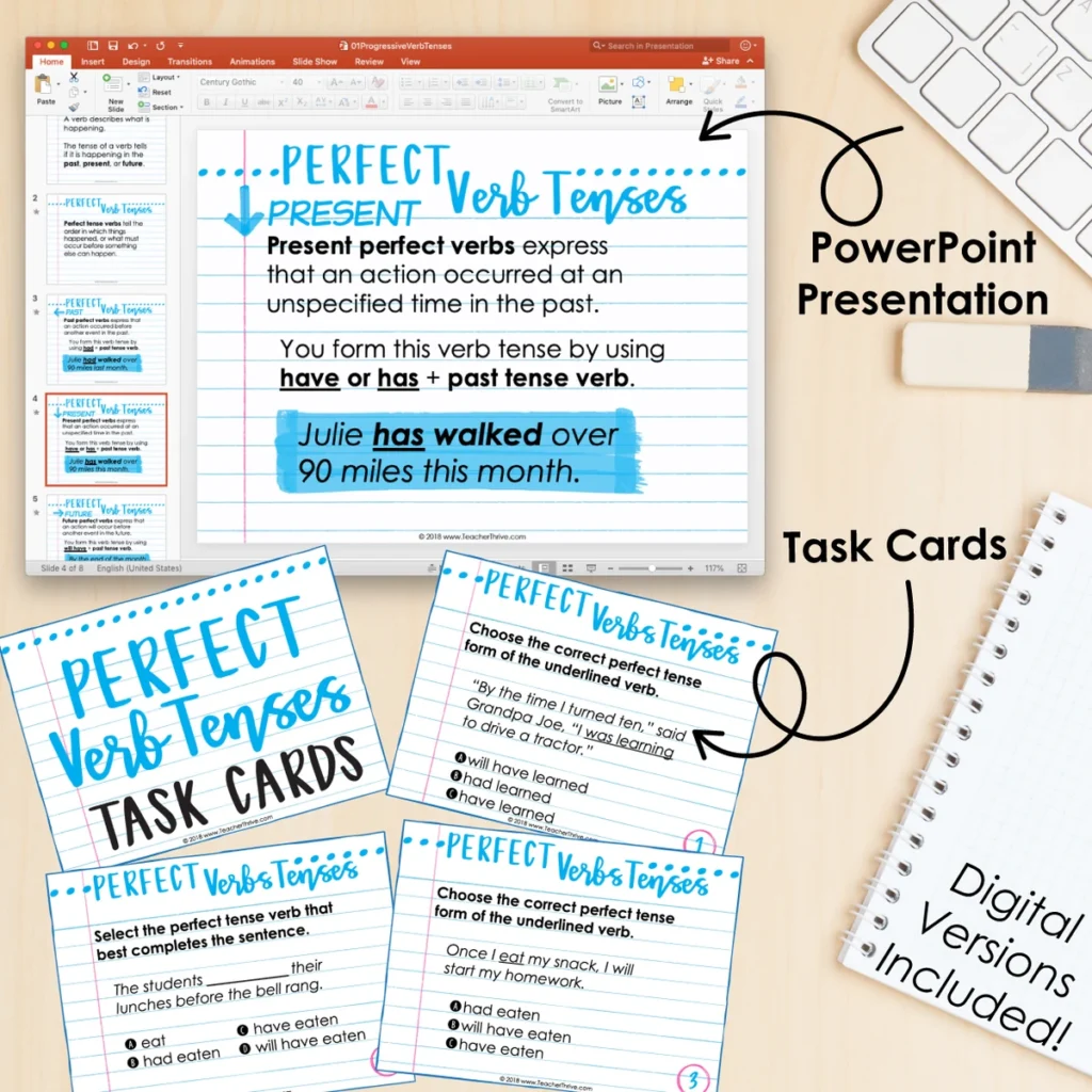 5th Grade Grammar Unit: Perfect Verb Tenses — Image 3