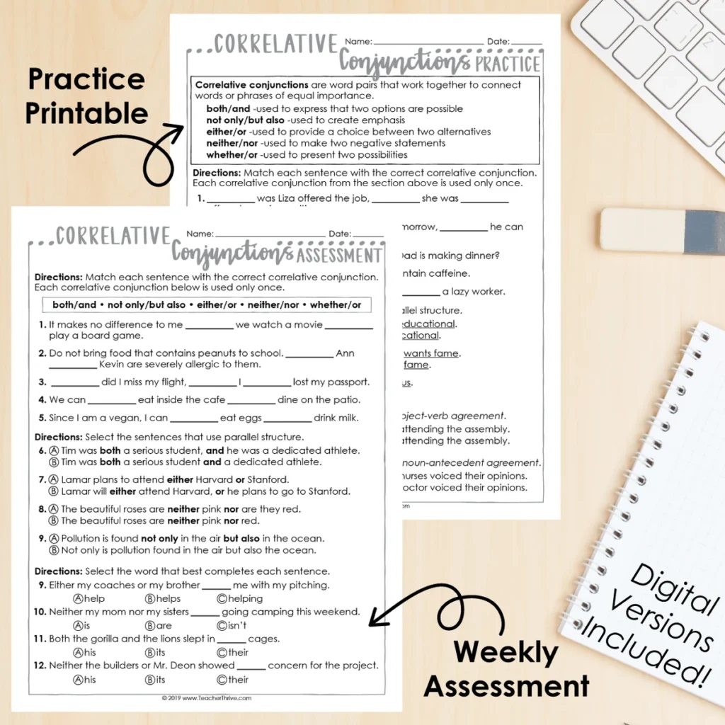 5th Grade Grammar Unit: Correlative Conjunctions — Image 2