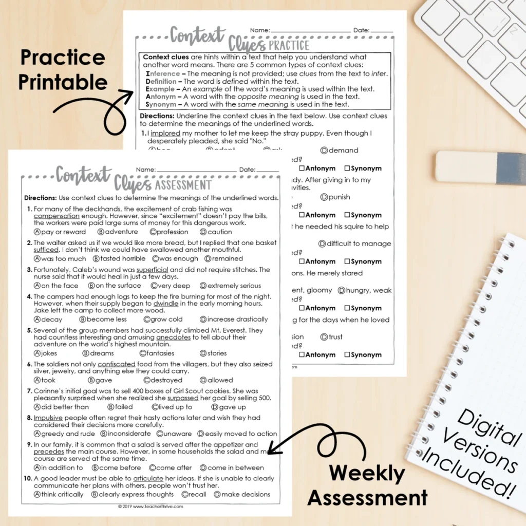 5th Grade Grammar Unit: Context Clues — Image 2