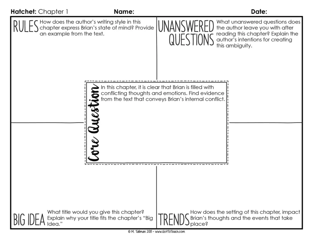 Depth and Complexity Novel Study for Hatchet — Image 2