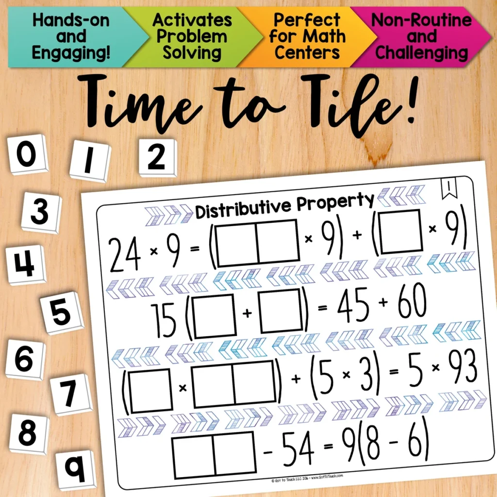 Distributive Property Math Centers Math Tiles