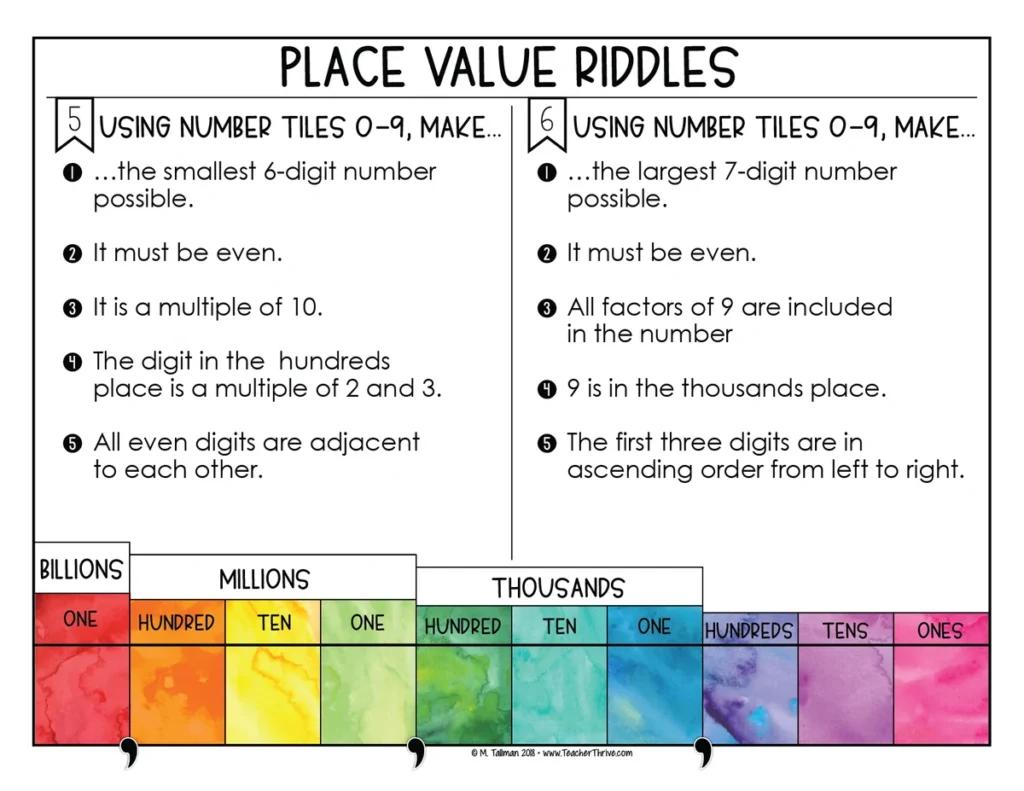 Place Value Riddles Math Centers Math Tiles — Image 4