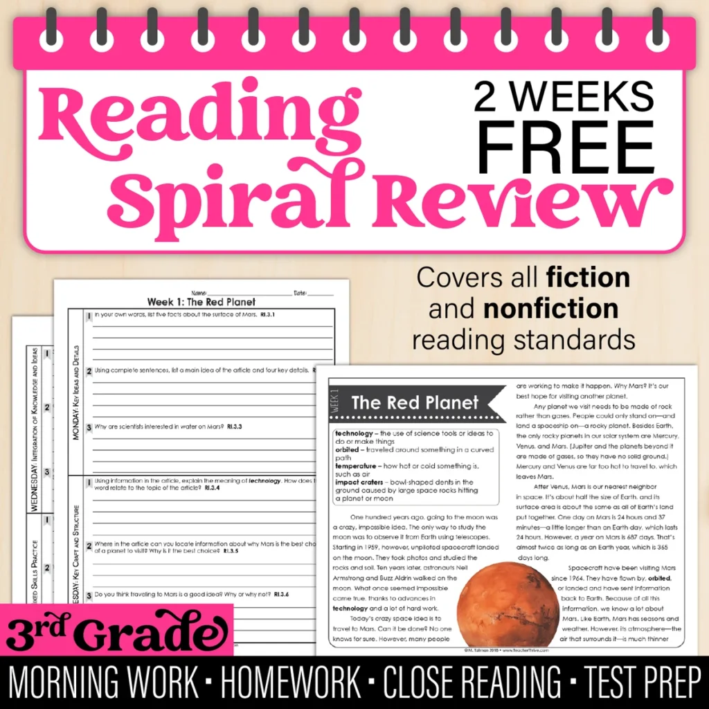 FREE 3rd Grade Reading Comprehension Passages [Nonfiction and Fiction]