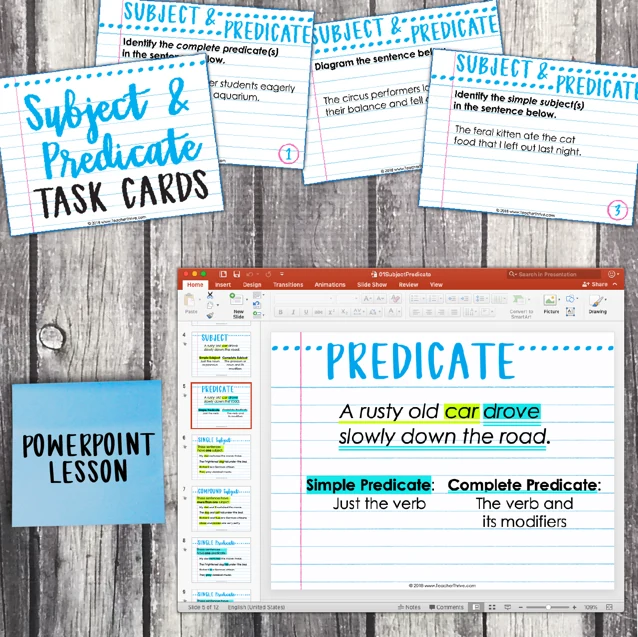 5th Grade Grammar Unit: Subject and Predicate — Image 3