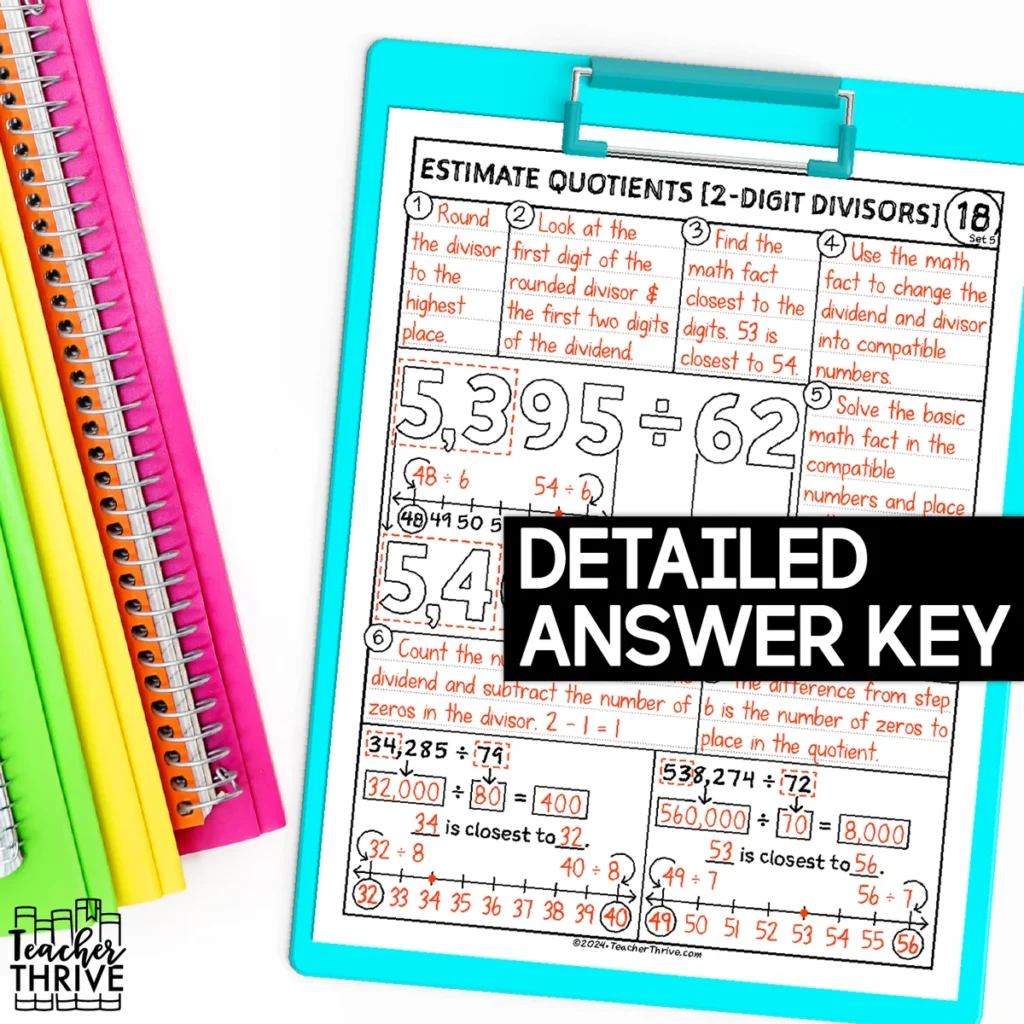 5th Grade Math Estimate Quotients with 2-Digit Divisors Doodle Page Sketch Notes — Image 4