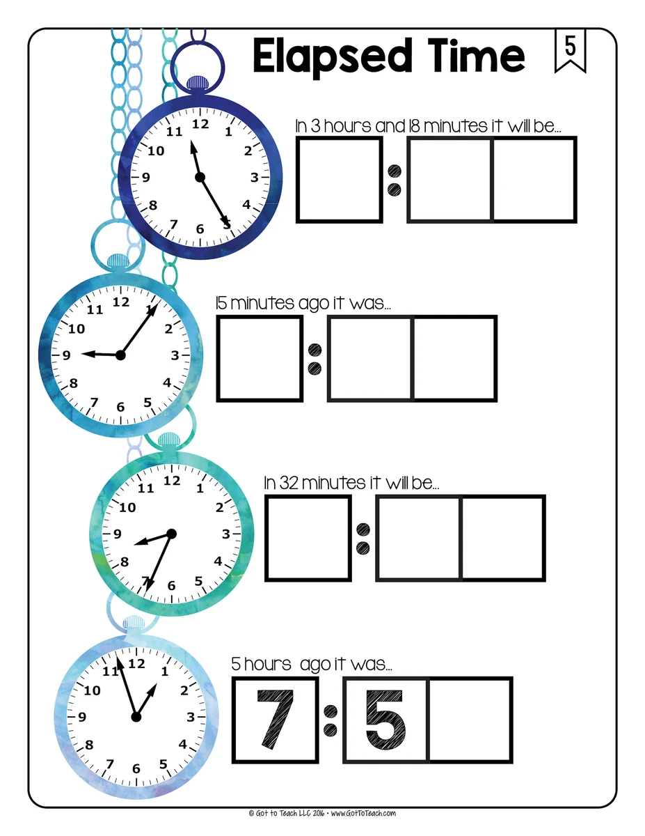 Elapsed Time Math Centers Math Tiles — Image 4