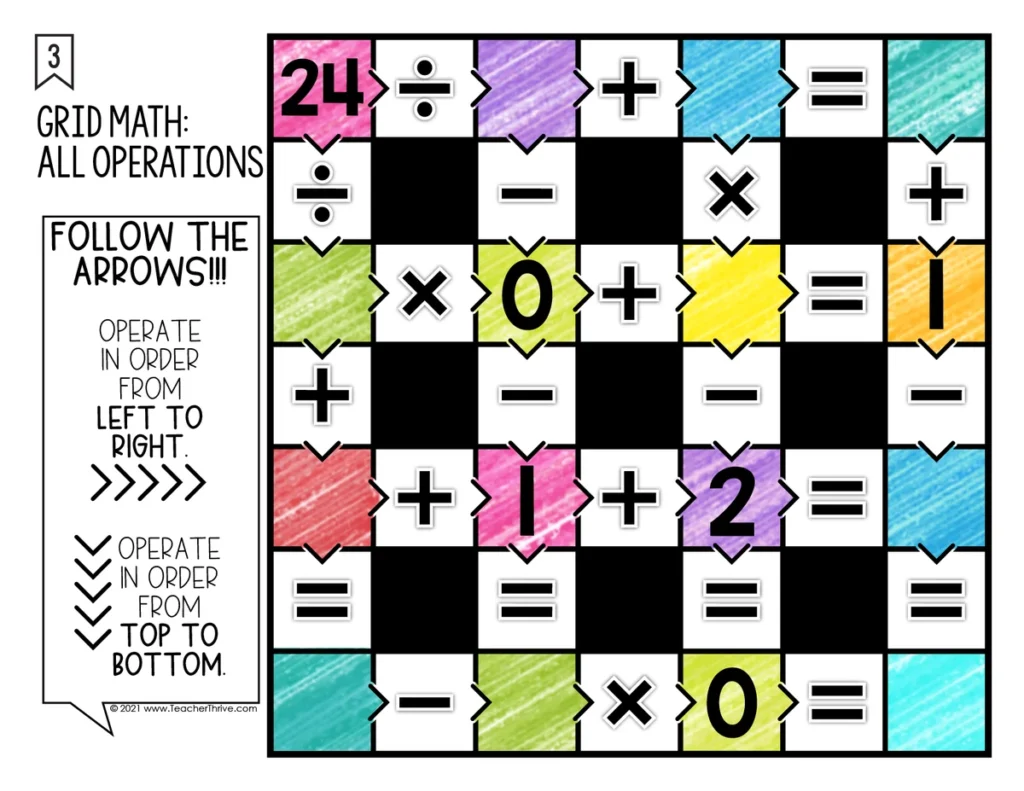 Math Grids (All Operations) Math Centers Math Tiles — Image 4