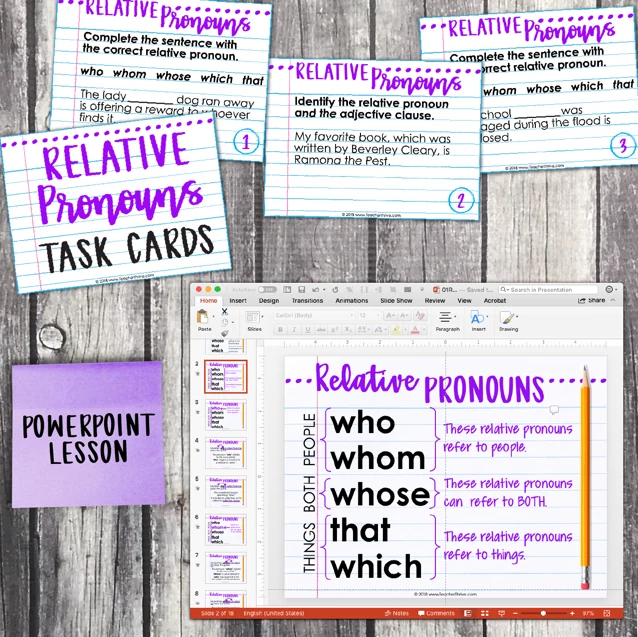 4th Grade Grammar Unit: Relative Pronouns — Image 3