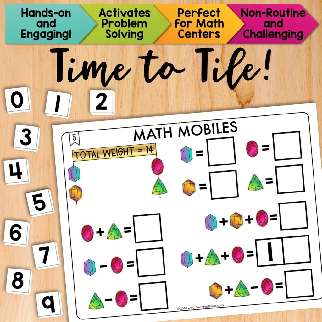Math Mobiles Math Centers Math Tiles