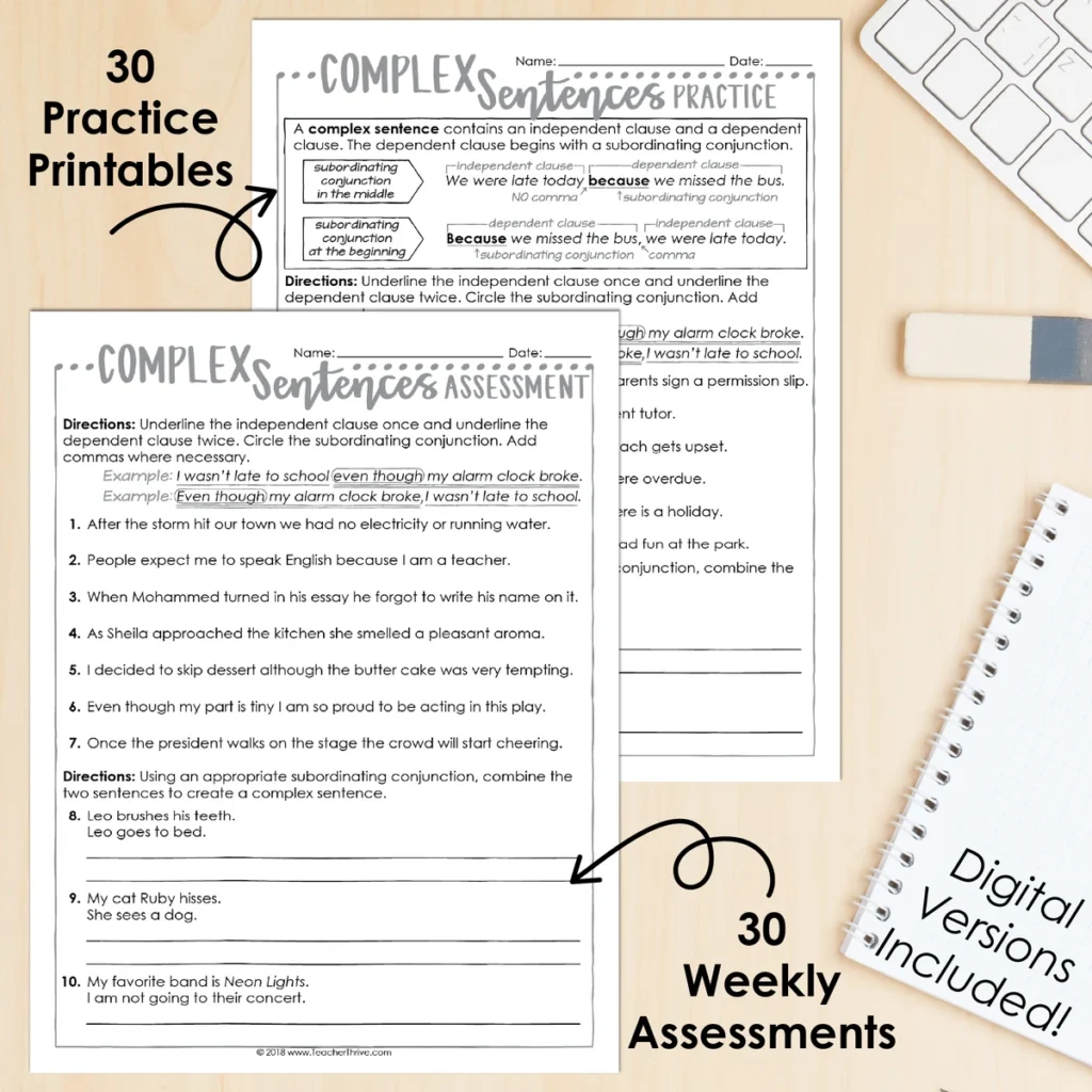 5th Grade Grammar Bundle | Year-Long Lessons, Worksheets & Assessments — Image 2