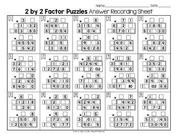 2 by 2 Factor Puzzles Math Centers Math Tiles — Image 4