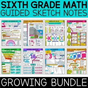 6th Grade Math Sketch Notes Doodle Pages [Growing Bundle]