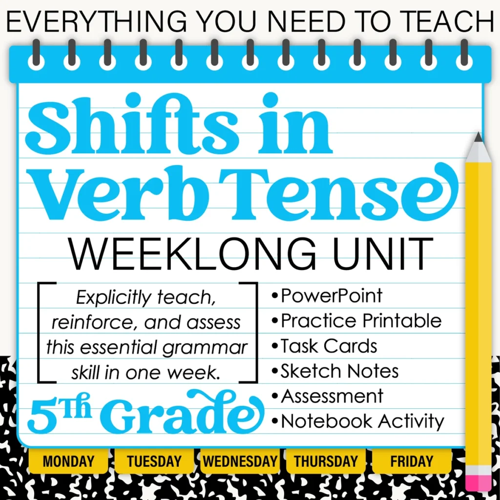 5th Grade Grammar Unit: Shifts in Verb Tense
