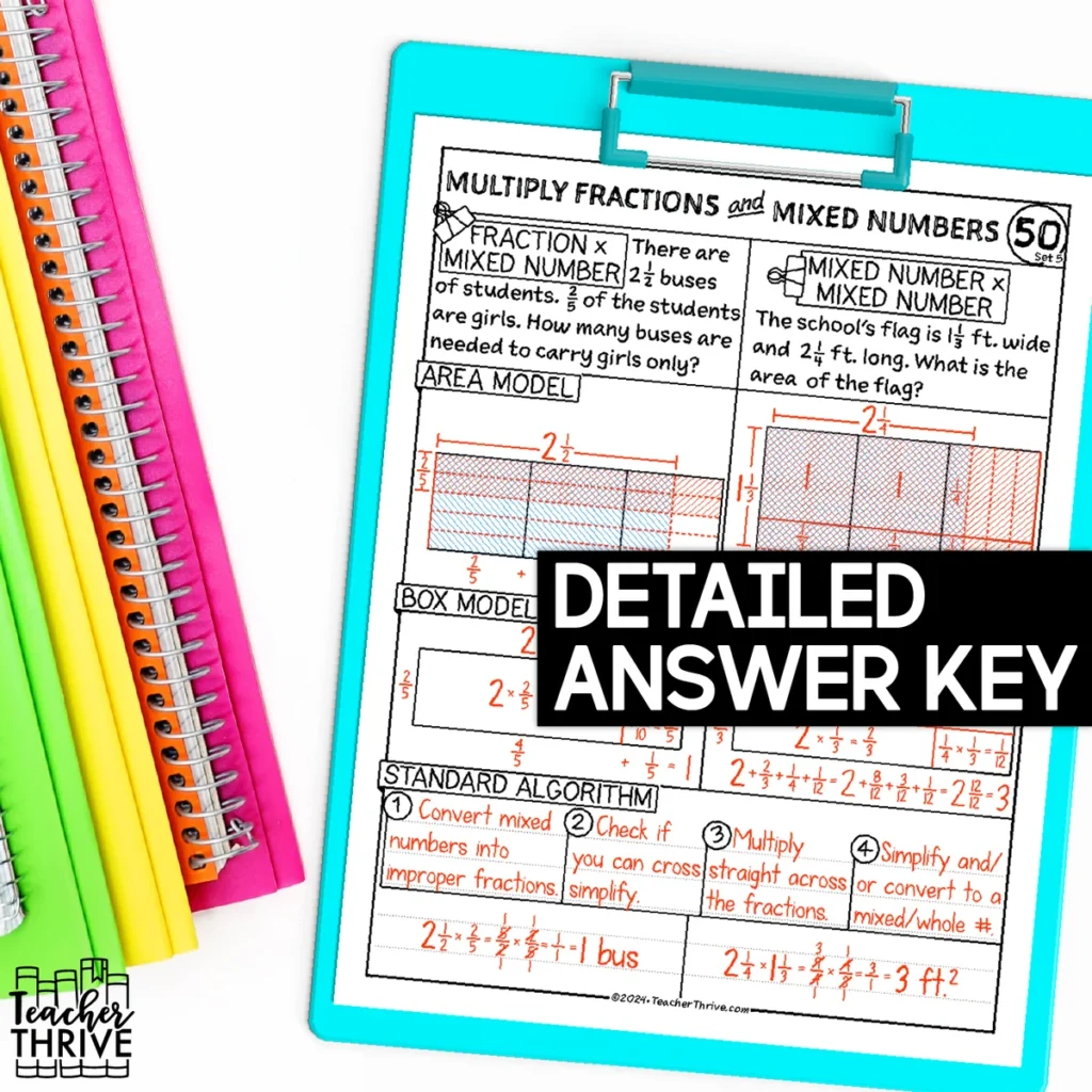 5th Grade Math Multiply Fractions and Mixed Numbers Doodle Page Sketch Notes — Image 4
