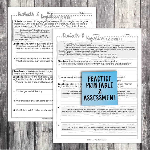 5th Grade Grammar Unit: Comparing Dialects and Registers — Image 2