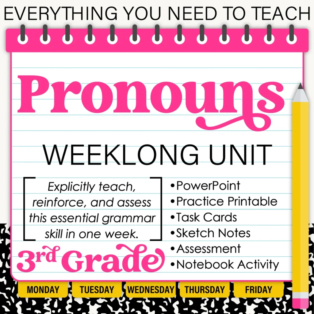 3rd Grade Grammar Unit: Pronouns