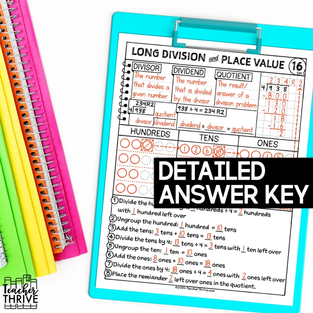 5th Grade Math Long Division and Place Value Doodle Page Sketch Notes — Image 4
