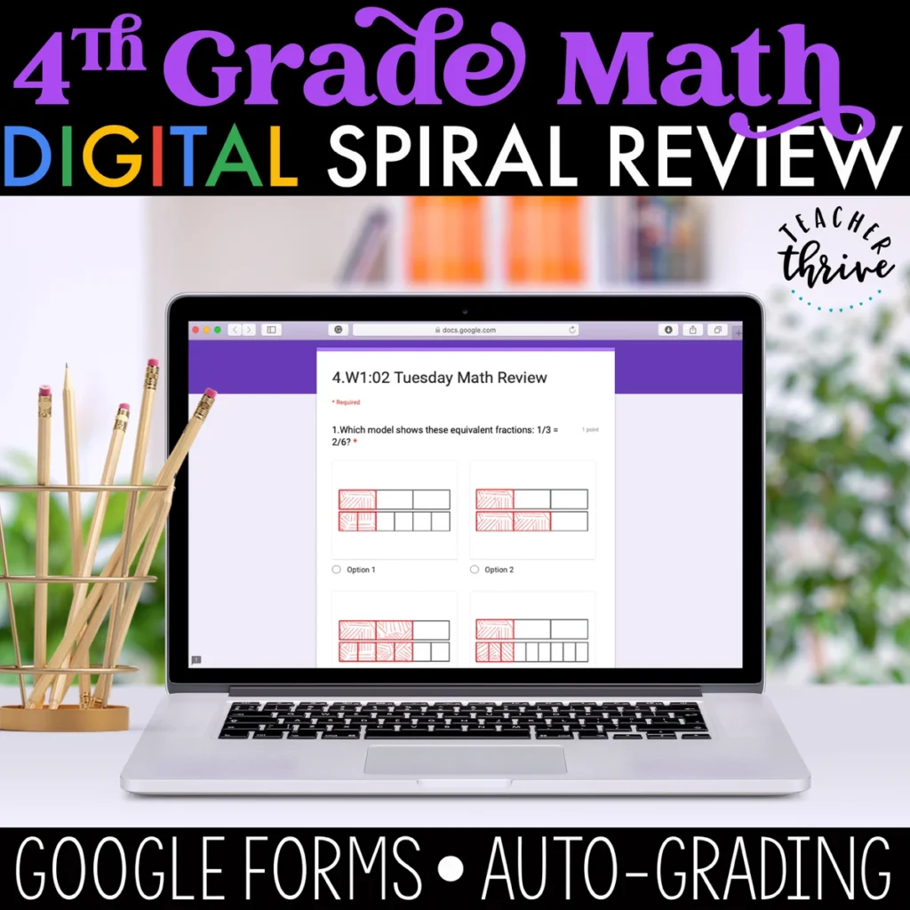 4th Grade Daily Math Spiral Review [DIGITAL]