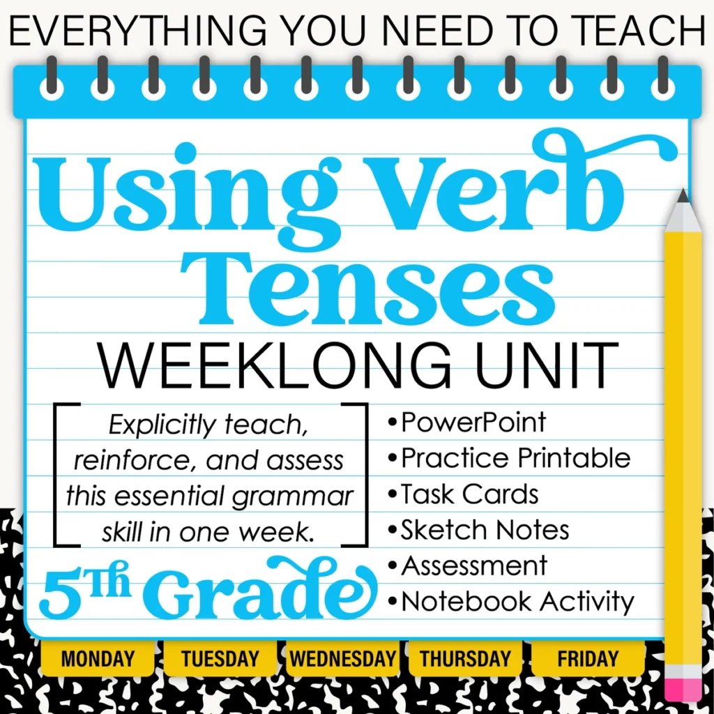 5th Grade Grammar Unit: Using Verb Tenses