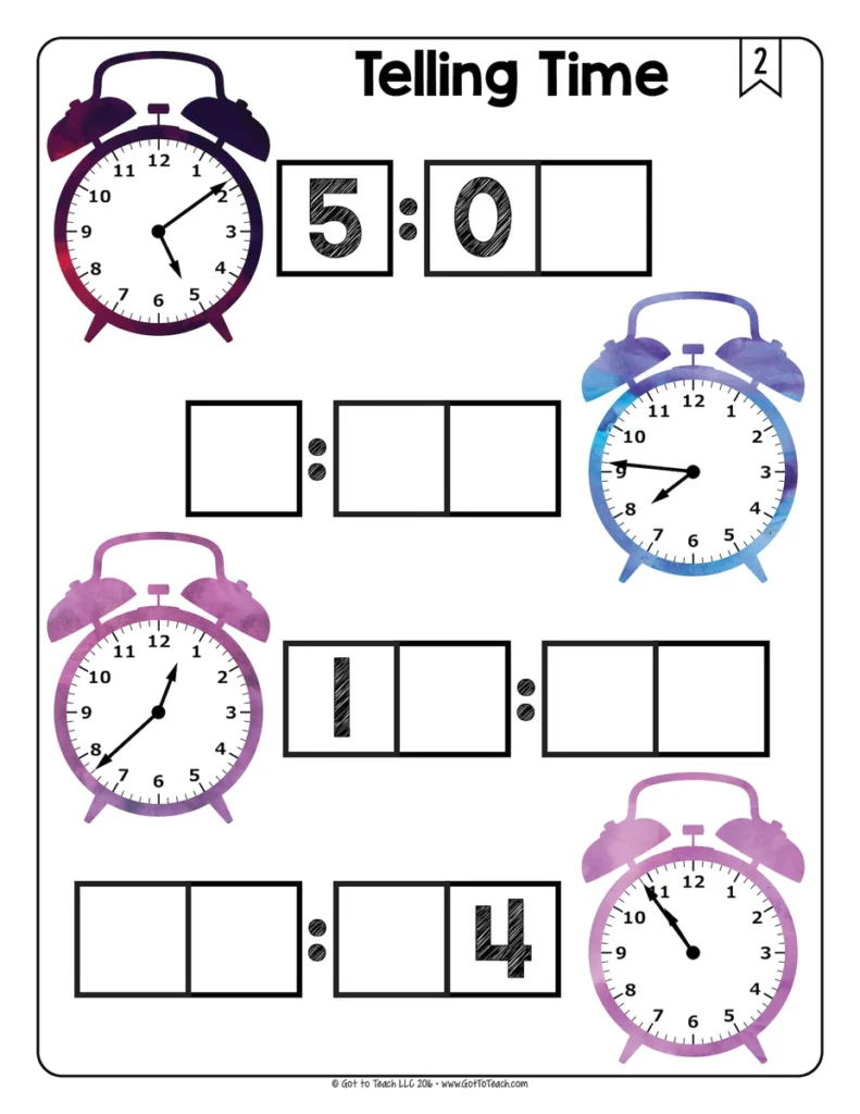 Telling Time Math Centers Math Tiles — Image 3