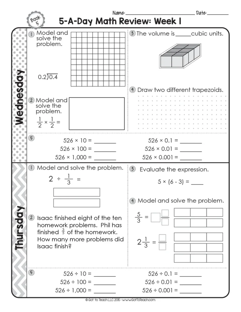 5th Grade Daily MATH Spiral Review Morning Work [Editable] Test Prep — Image 3