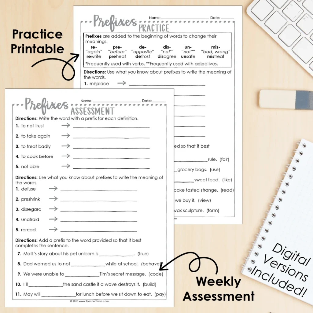 3rd Grade Grammar Unit: Prefixes — Image 2