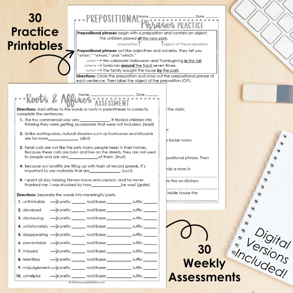 4th Grade Grammar Bundle | Grammar Worksheets, Lessons, Practice & Assessments — Image 2