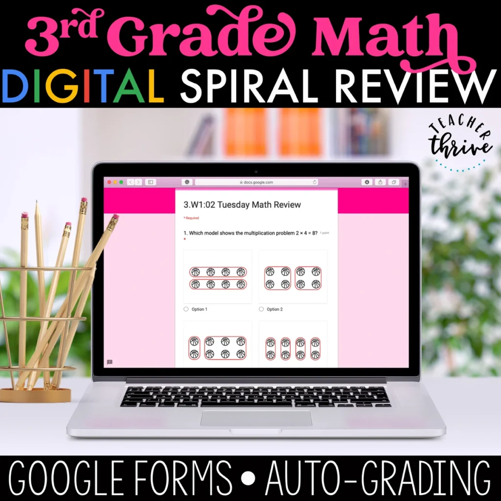 3rd Grade Daily Math Spiral Review [DIGITAL]