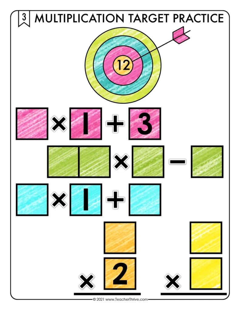 Multiplication Target Practice Math Centers Math Tiles — Image 4