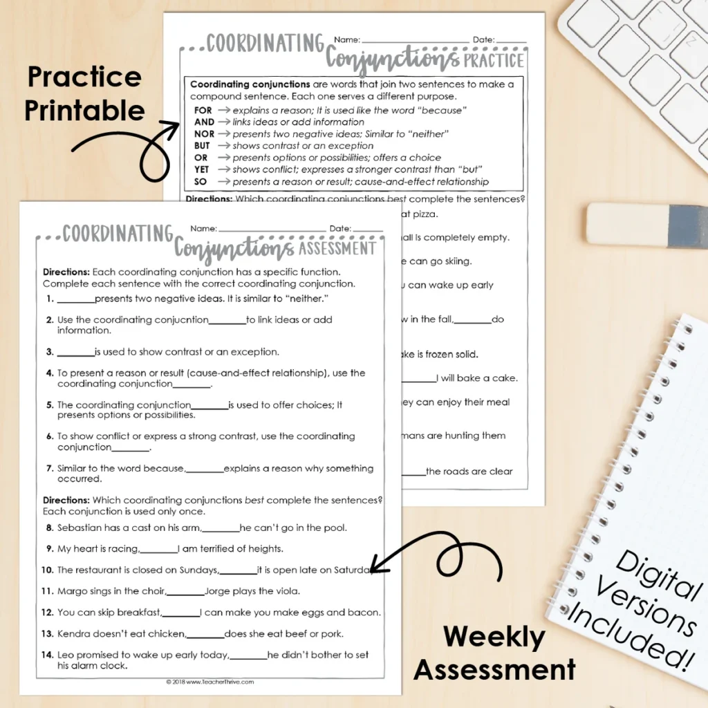 5th Grade Grammar Unit: Coordinating Conjunctions — Image 2