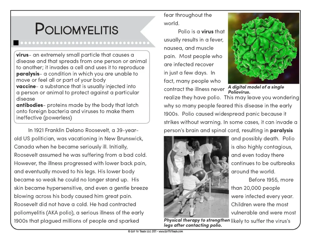 Close Reading and Fluency Practice The Iron Lung & Polio — Image 4
