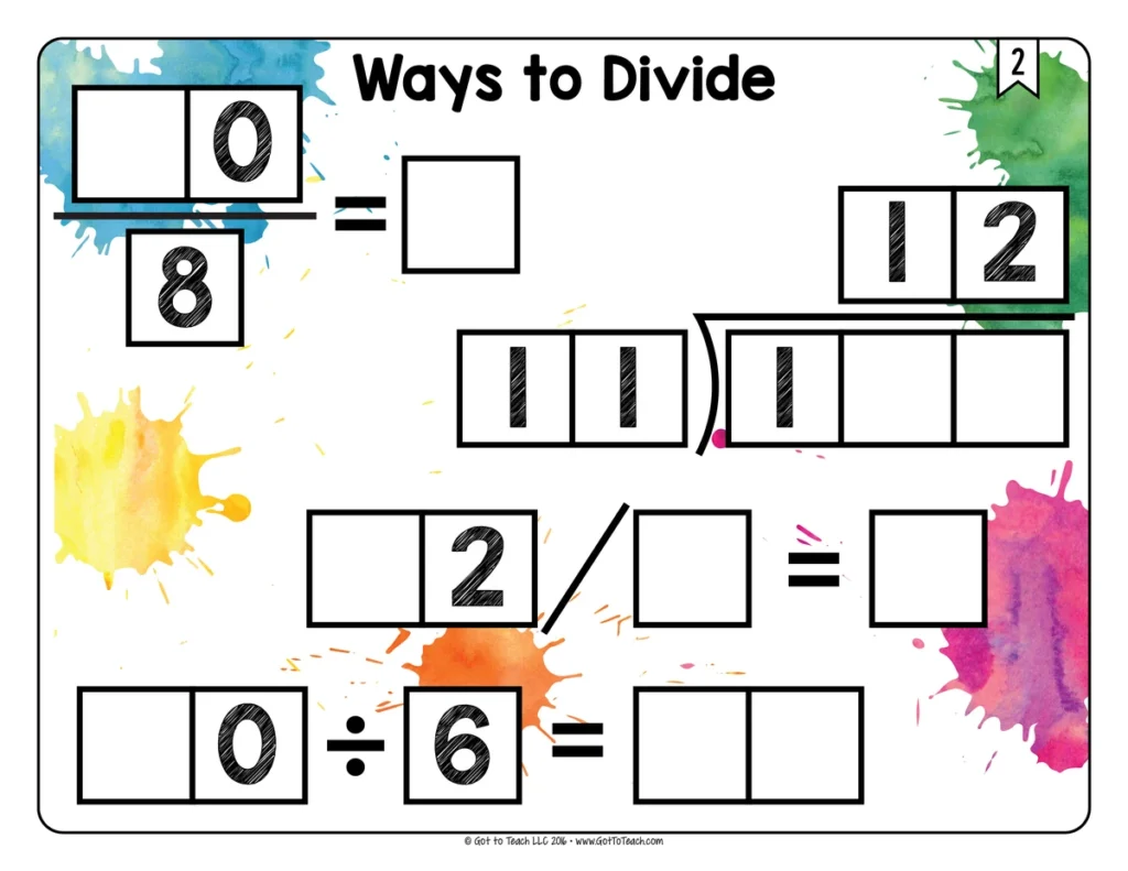 Ways to Divide Math Centers Math Tiles — Image 3