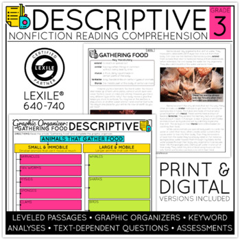 3rd Grade Descriptive Nonfiction Text Reading Comprehension Passages