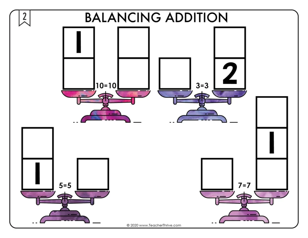 Balancing Addition Math Centers Math Tiles — Image 3