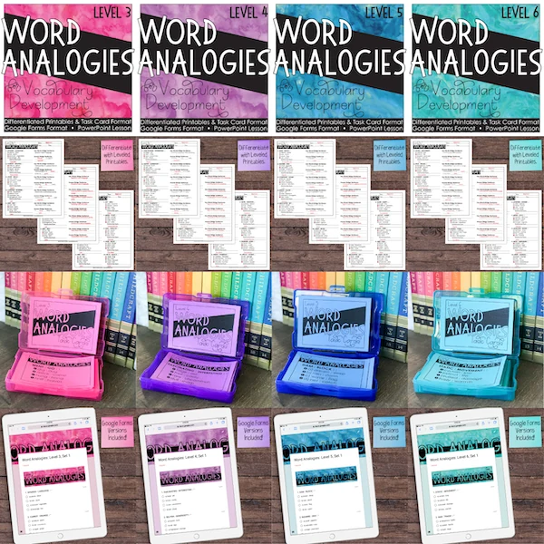 Analogies Grades 3-6 Upper Elementary Bundle